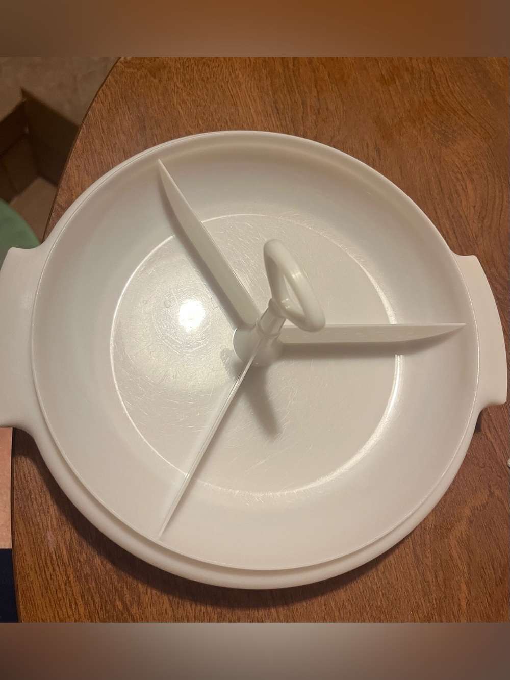 Tupperware White Sectioned Serving Platter with Removable Divider
